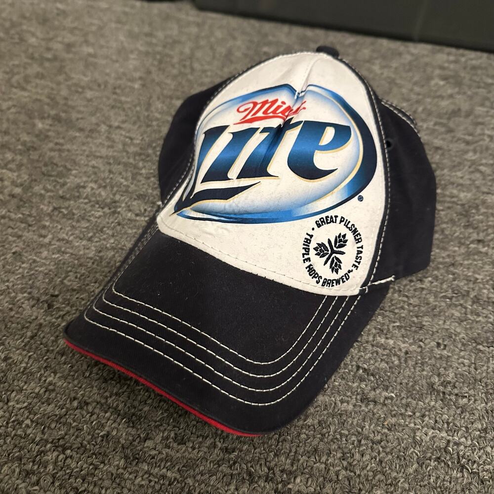 Miller Lite Blue White 2014 Beer Advertising Official Lic. Product Hat Cap